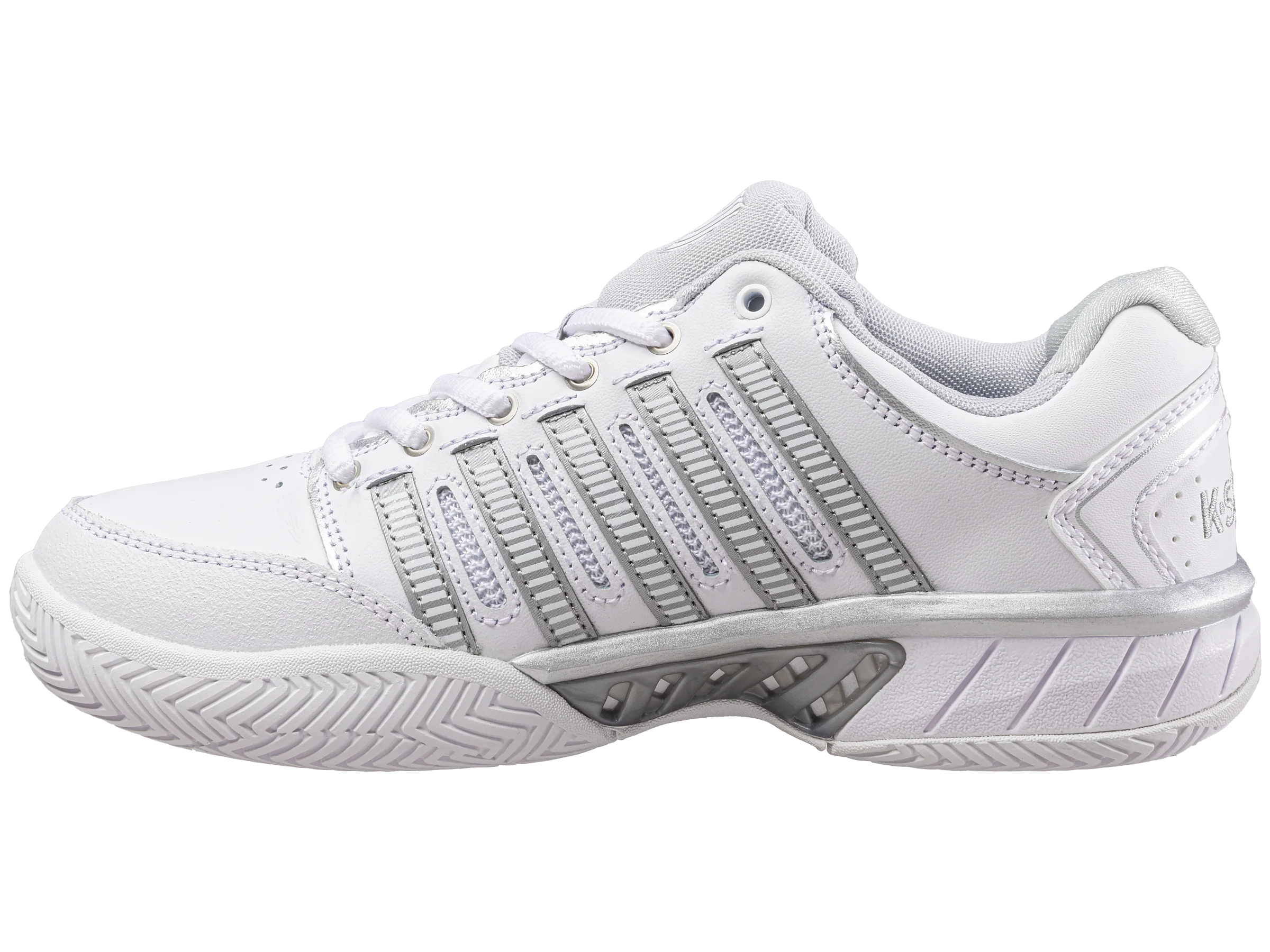 93379-107-M | WOMENS HYPERCOURT EXPRESS LEATHER | WHITE/SILVER/GLACIER GRAY - Image 5