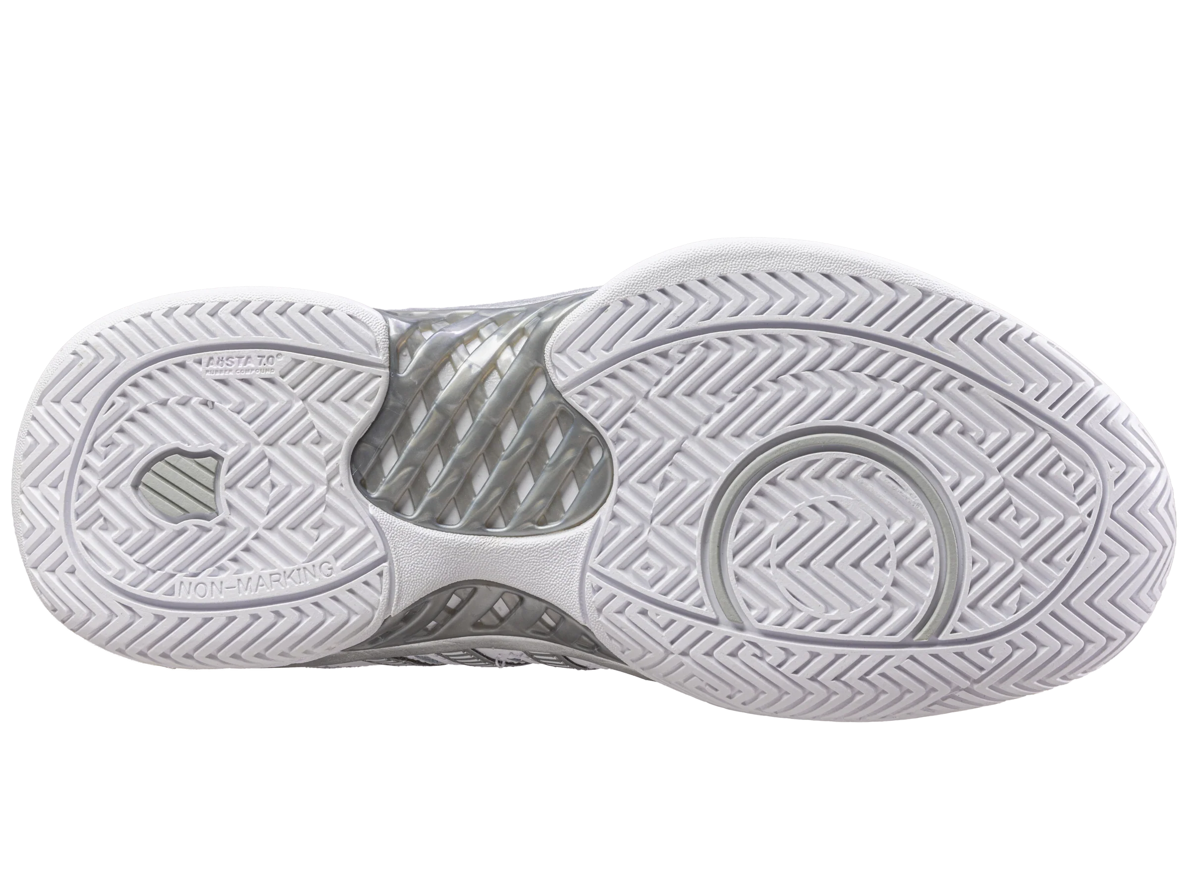 93379-107-M | WOMENS HYPERCOURT EXPRESS LEATHER | WHITE/SILVER/GLACIER GRAY - Image 6