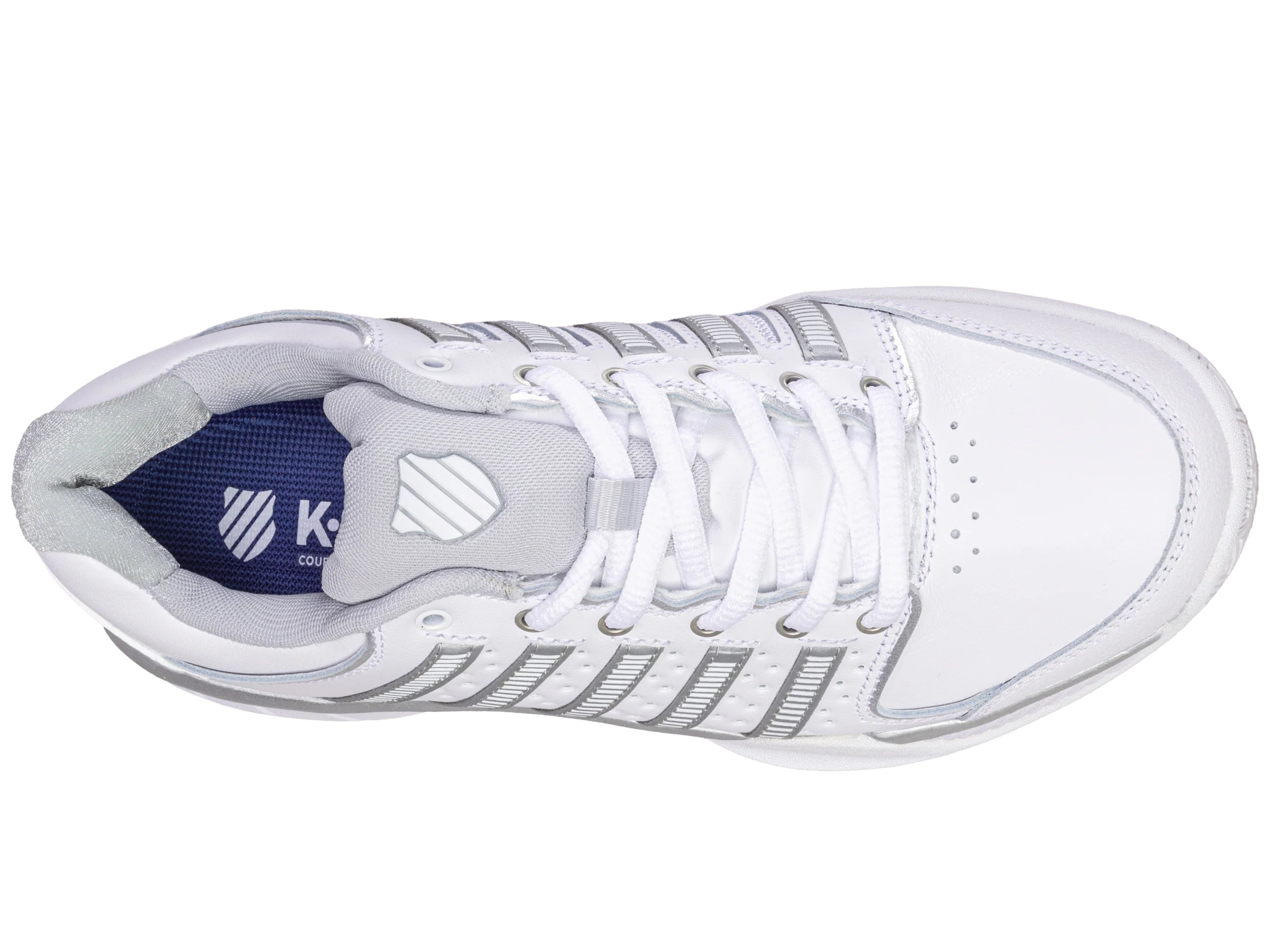 93379-107-M | WOMENS HYPERCOURT EXPRESS LEATHER | WHITE/SILVER/GLACIER GRAY - Image 7